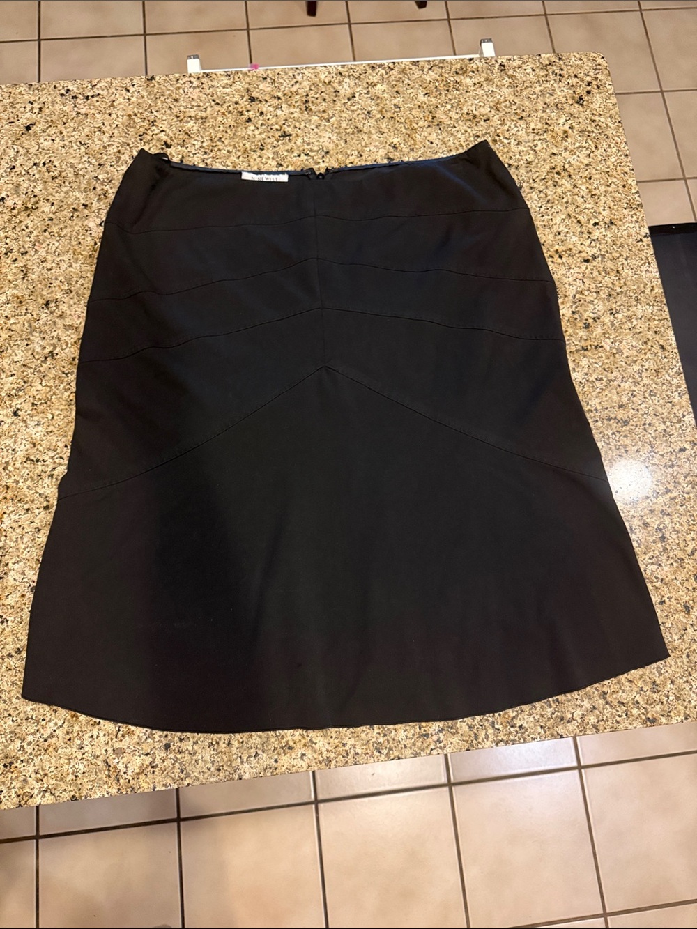 Nine West Black A-Line Skirt with Subtle Paneled Seams